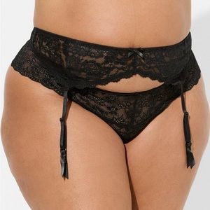 Torrid Garter Belt Black 1X/2X Lace Lingerie NEW